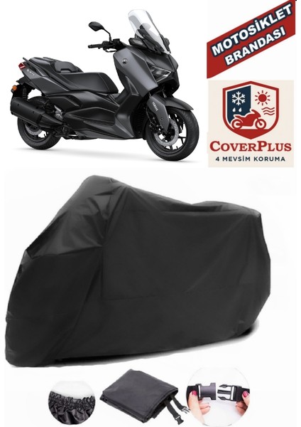 Yamaha X-Max 300 Abs Siyah Motorsiket Brandası Motor Örtüsü Çadır Su Geçirmez Motosiklet Kılıfı Motor Brandası
