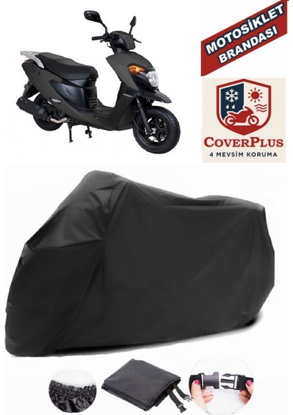 Daelim Dart 125 Siyah Motorsiket Brandası Motor Örtüsü Çadır Su Geçirmez Motosiklet Kılıfı Motor Brandası