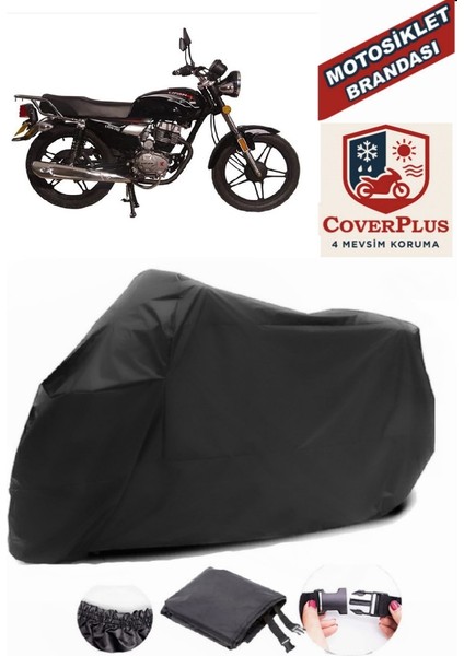 Çelik Motor CK100-3 Siyah Motorsiket Brandası Motor Örtüsü Çadır Su Geçirmez Motosiklet Kılıfı Motor Brandası
