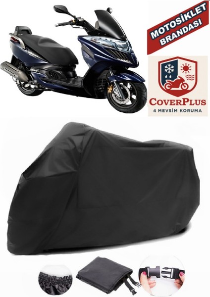 Kymco Dink 200I Siyah Motorsiket Brandası Motor Örtüsü Çadır Su Geçirmez Motosiklet Kılıfı Motor Brandası