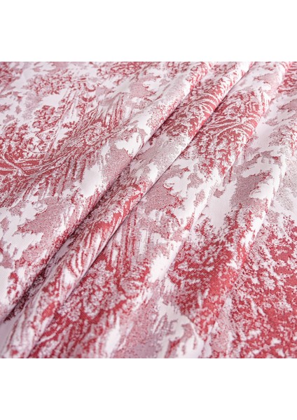 Yüksek Kaliteli Desenli Jakarlı Dokuma Kumaş Yuvarlak 160 x 160 Masa Örtüsü Bordo Ağırlıklı