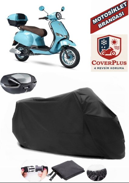 Altai Xline 50 Pro Siyah Arka Çanta Uyumlu Motorsiket Brandası Motor Örtüsü Çadır Su Geçirmez Motosiklet Kılıfı Motor Brandası