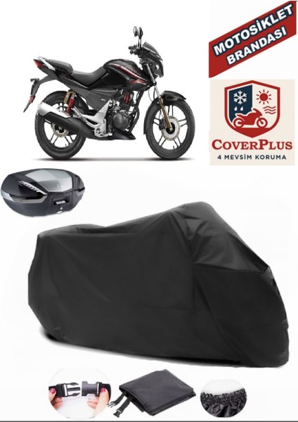 Hero T- Siyah Arka Çanta Uyumlu Motorsiket Brandası Motor Örtüsü Çadır Su Geçirmez Motosiklet Kılıfı Motor Brandası