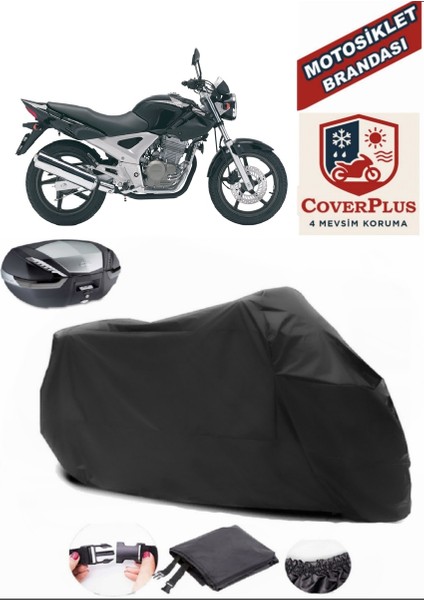 Honda Cbf 250 Siyah Arka Çanta Uyumlu Motorsiket Brandası Motor Örtüsü Çadır Su Geçirmez Motosiklet Kılıfı Motor Brandası