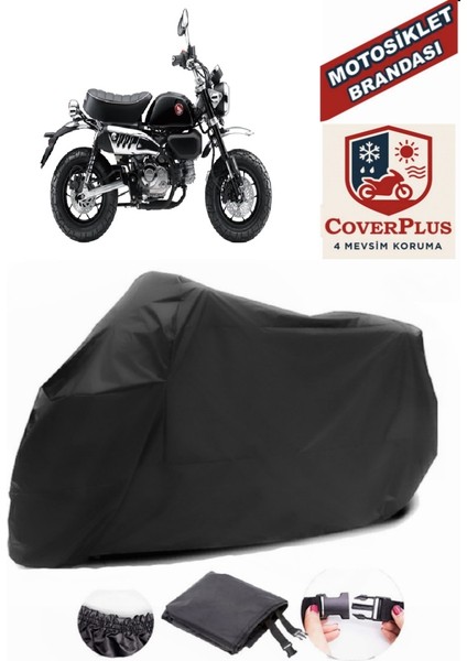 Honda Monkey 125 Siyah Motorsiket Brandası Motor Örtüsü Çadır Su Geçirmez Motosiklet Kılıfı Motor Brandası