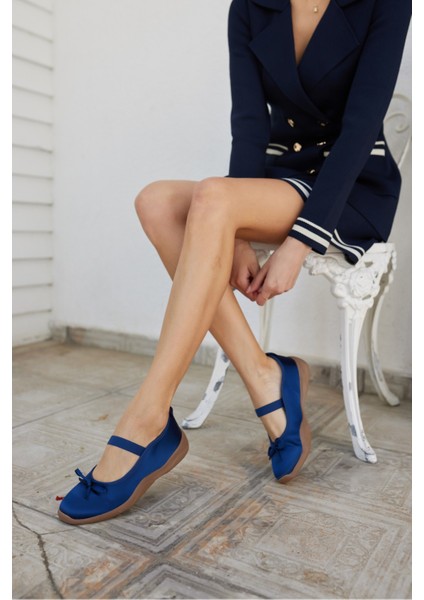 Cacares Kadin Gumus Saten Lastıklı Babet Sneaker