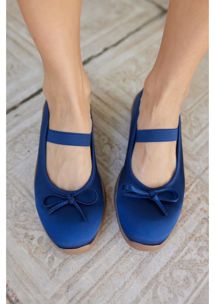 Cacares Kadin Gumus Saten Lastıklı Babet Sneaker