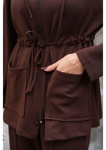 Bel Büzgülü Cep Detaylı Fermuarlı Modal Ikili Takım fiyatları