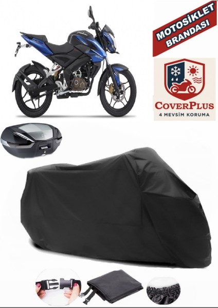 Bajaj Pulsar Ns 150 Siyah Arka Çanta Uyumlu Motorsiket Brandası Motor Örtüsü Çadır Su Geçirmez Motosiklet Kılıfı Motor Brandası