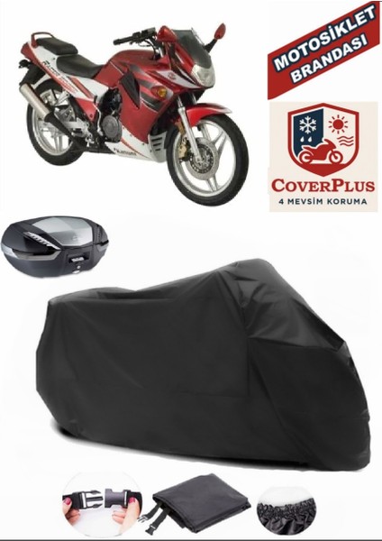 Kanuni Freedom 200 Siyah Arka Çanta Uyumlu Motorsiket Brandası Motor Örtüsü Çadır Su Geçirmez Motosiklet Kılıfı Motor Brandası