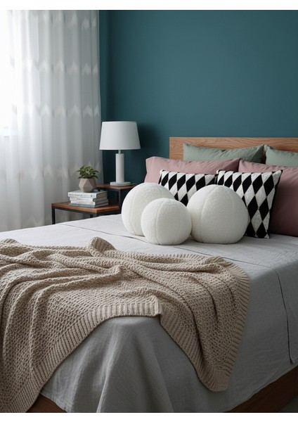 3- Lü Top Kırlent / Yastık 2 Büyük Ekru/ 1 Küçük Ekru ( 42CM / 25CM) fiyatları