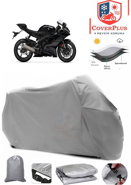 Yamaha Yzf R6 Gri Motorsiket Brandası Motor Örtüsü Çadır Su Geçirmez Motosiklet Kılıfı Motor Brandası