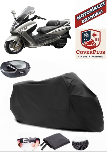 Sym Gts 250 Siyah Arka Çanta Uyumlu Motorsiket Brandası Motor Örtüsü Çadır Su Geçirmez Motosiklet Kılıfı Motor Brandası