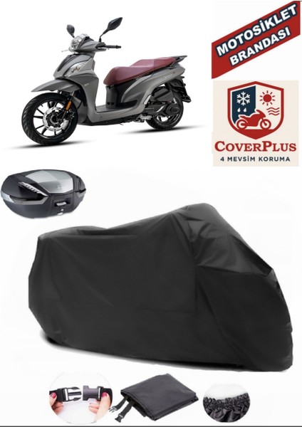 Sym Symphony St 125 Siyah Arka Çanta Uyumlu Motorsiket Brandası Motor Örtüsü Çadır Su Geçirmez Motosiklet Kılıfı Motor Brandası