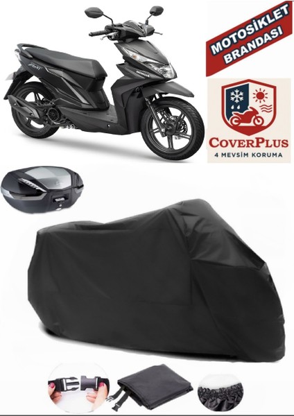 Honda Beat Siyah Arka Çanta Uyumlu Motorsiket Brandası Motor Örtüsü Çadır Su Geçirmez Motosiklet Kılıfı Motor Brandası