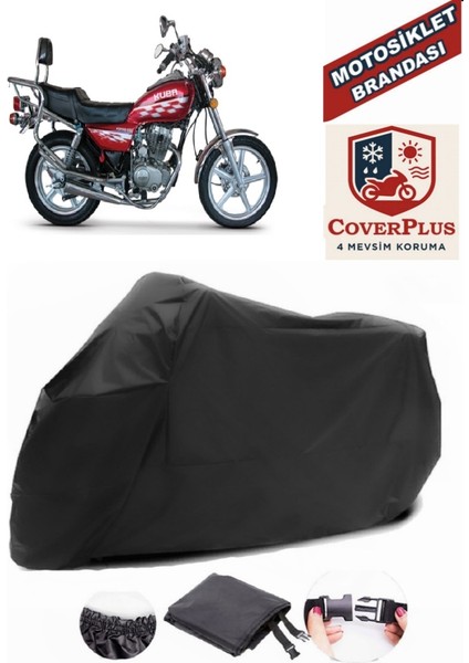 Kuba KB150-25 Max Siyah Motorsiket Brandası Motor Örtüsü Çadır Su Geçirmez Motosiklet Kılıfı Motor Brandası