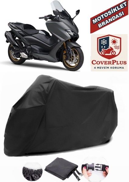 Yamaha Tmax 500 Siyah Motorsiket Brandası Motor Örtüsü Çadır Su Geçirmez Motosiklet Kılıfı Motor Brandası