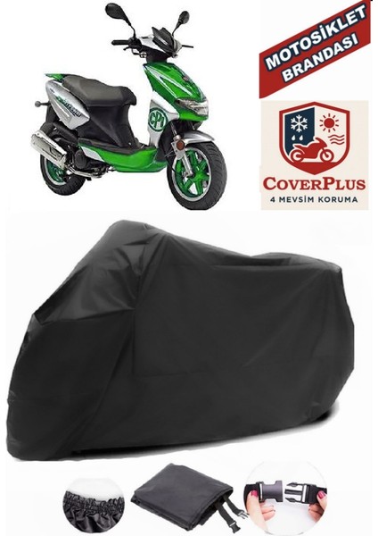 Kanuni Hussar 125 Siyah Motorsiket Brandası Motor Örtüsü Çadır Su Geçirmez Motosiklet Kılıfı Motor Brandası