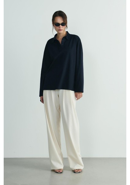 Lacivert Polo Yaka Oversize Tişört fiyatları