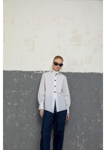 Kontrast Düğmeli Bluz 26W10802 fiyatları