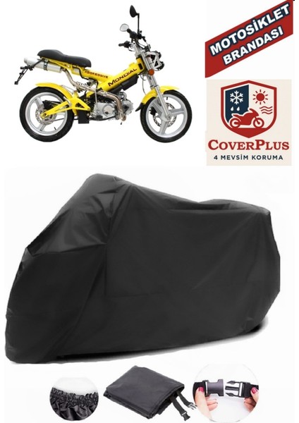 Mondial 125 Aggressive Siyah Motorsiket Brandası Motor Örtüsü Çadır Su Geçirmez Motosiklet Kılıfı Motor Brandası