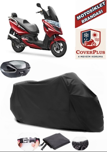 Kymco Grand Dink 250I Siyah Arka Çanta Uyumlu Motorsiket Brandası Motor Örtüsü Çadır Su Geçirmez Motosiklet Kılıfı Motor Brandası