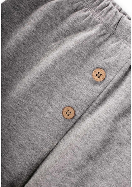 Sahte Patlı Bebe Eşofman 0-3 Yaş Gri Melanj