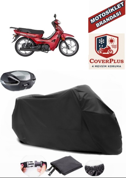 Mondial 50 Sfc Siyah Arka Çanta Uyumlu Motorsiket Brandası Motor Örtüsü Çadır Su Geçirmez Motosiklet Kılıfı Motor Brandası