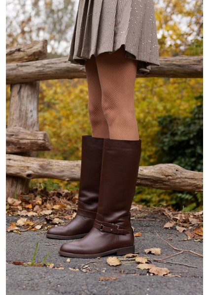 Elisa Kadın Siyah Gercek Deri Binici Çizme modelleri