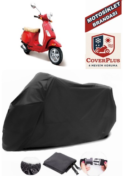 Vespa Lx 150 3V I.e Siyah Motorsiket Brandası Motor Örtüsü Çadır Su Geçirmez Motosiklet Kılıfı Motor Brandası