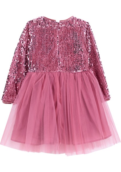 Pullu Pembe Kız Çocuk Abiye Elbise BRB5WG-ELB6661 fiyatları