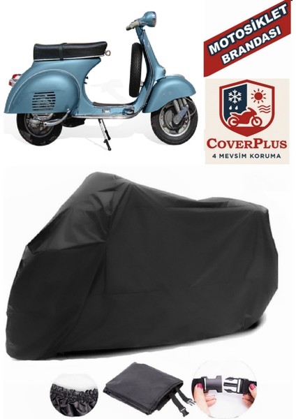 Piaggio Vespa 150 Siyah Motorsiket Brandası Motor Örtüsü Çadır Su Geçirmez Motosiklet Kılıfı Motor Brandası