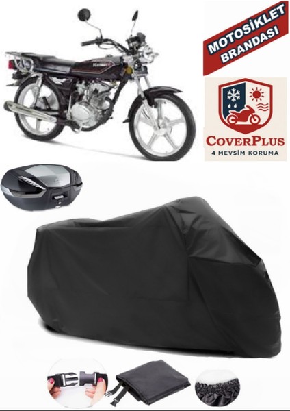Kanuni BD100 Siyah Arka Çanta Uyumlu Motorsiket Brandası Motor Örtüsü Çadır Su Geçirmez Motosiklet Kılıfı Motor Brandası
