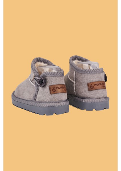 Kodiaq Unisex Çocuk ve Bebek Kışlık Süet Gri Bot | Ortopedik Kaymaz Taban, Sıcak Tutan Kürklü Bot modelleri