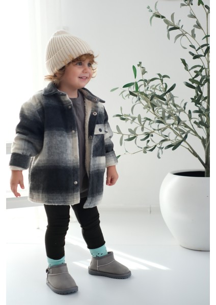 Kodiaq Unisex Çocuk ve Bebek Kışlık Süet Gri Bot | Ortopedik Kaymaz Taban, Sıcak Tutan Kürklü Bot indirimleri