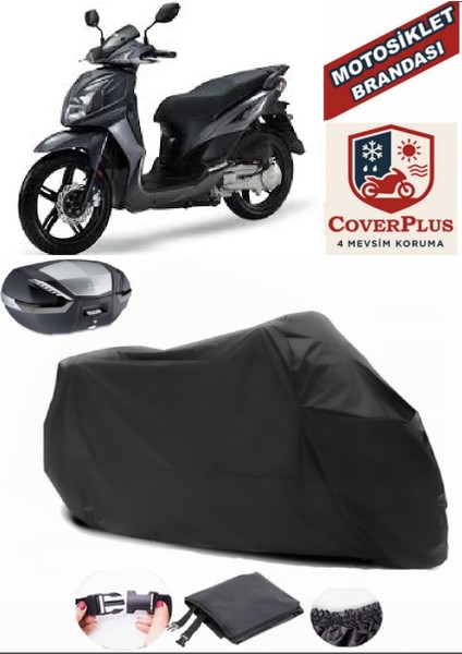 Sym Symphony St 200I Siyah Arka Çanta Uyumlu Motorsiket Brandası Motor Örtüsü Çadır Su Geçirmez Motosiklet Kılıfı Motor Brandası