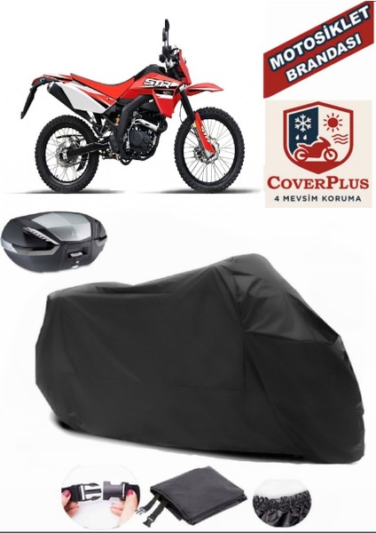 Kuba Str 250 Siyah Arka Çanta Uyumlu Motorsiket Brandası Motor Örtüsü Çadır Su Geçirmez Motosiklet Kılıfı Motor Brandası
