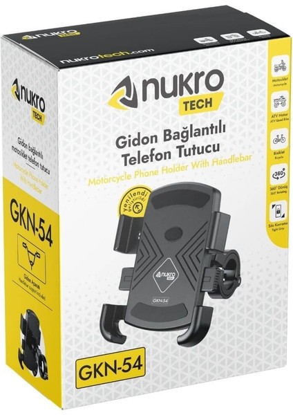 GKN54 Gidon Bağlantılı Motosiklet Telefon Tutucu modelleri
