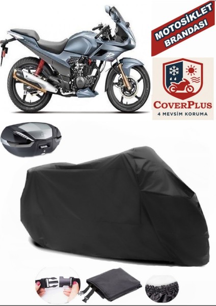 Hero Karizma Siyah Arka Çanta Uyumlu Motorsiket Brandası Motor Örtüsü Çadır Su Geçirmez Motosiklet Kılıfı Motor Brandası