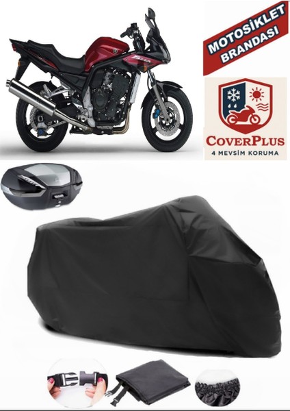 Yamaha FZS1000 Siyah Arka Çanta Uyumlu Motorsiket Brandası Motor Örtüsü Çadır Su Geçirmez Motosiklet Kılıfı Motor Brandası