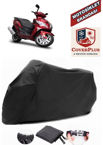 Motoran Maximus 150 Siyah Motorsiket Brandası Motor Örtüsü Çadır Su Geçirmez Motosiklet Kılıfı Motor Brandası