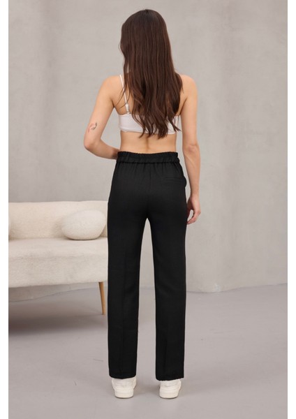 Kadın Yüksek Bel Havuç Model Beli Lastikli Dar Paça Pantolon fırsatları