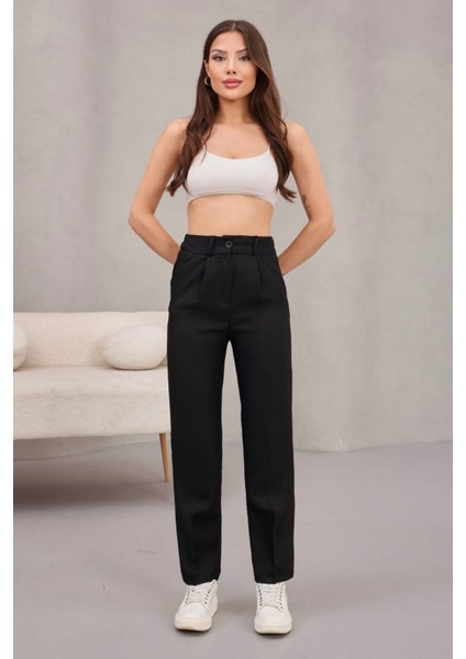 Kadın Yüksek Bel Havuç Model Beli Lastikli Dar Paça Pantolon indirimleri