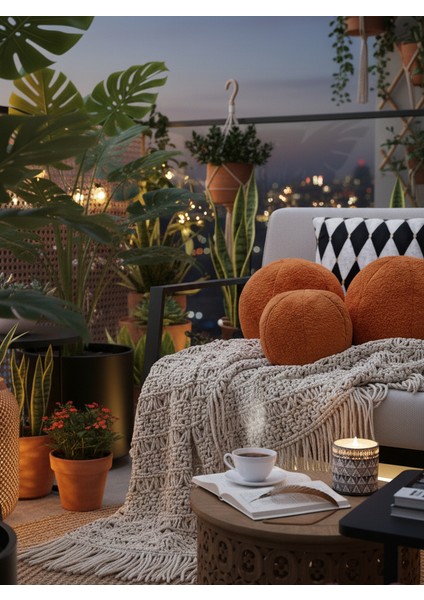 3' Lü Top Kırlent / Yastık 2 Büyük Kremit/ 1 Küçük Kremit( 42CM / 25CM)