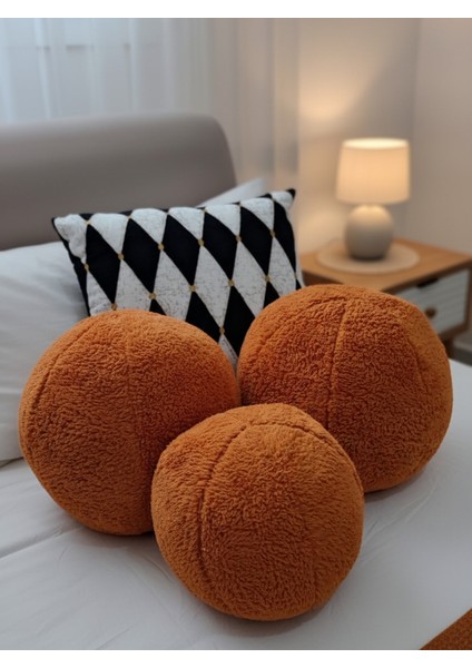 3' Lü Top Kırlent / Yastık 2 Büyük Kremit/ 1 Küçük Kremit( 42CM / 25CM)