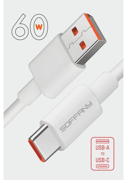60W Usb-A – Usb-C Şarj ve Data Kablosu fiyatları