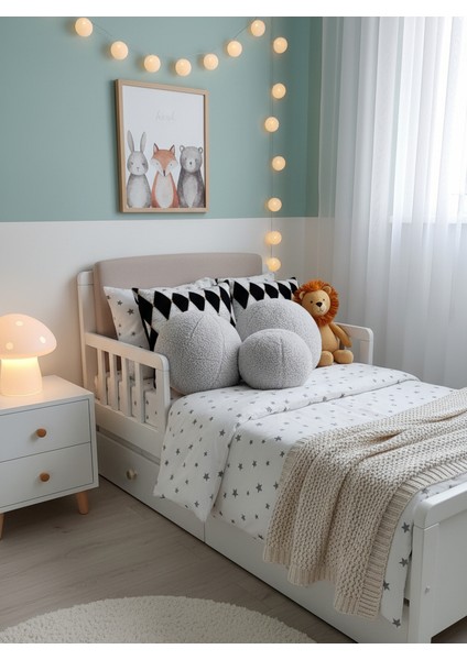 3' Lü Top Kırlent / Yastık 2 Büyük Gri / 1 Küçük Gri ( 42CM / 25CM) indirimleri