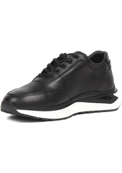 Erkek Siyah Kalın Tabanlı Deri Sneaker modelleri