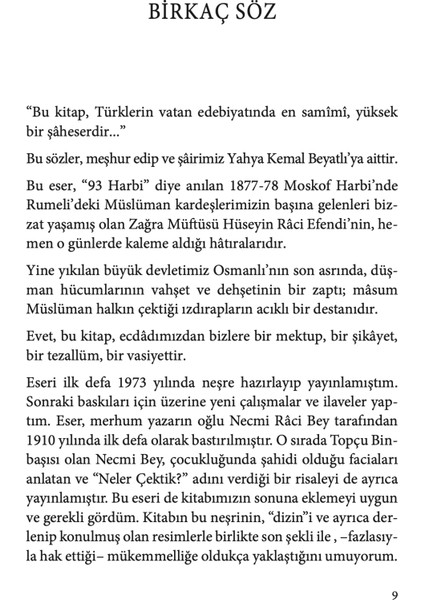 Zağra Müftüsünün Hatıraları - Hüseyin Raci Efendi