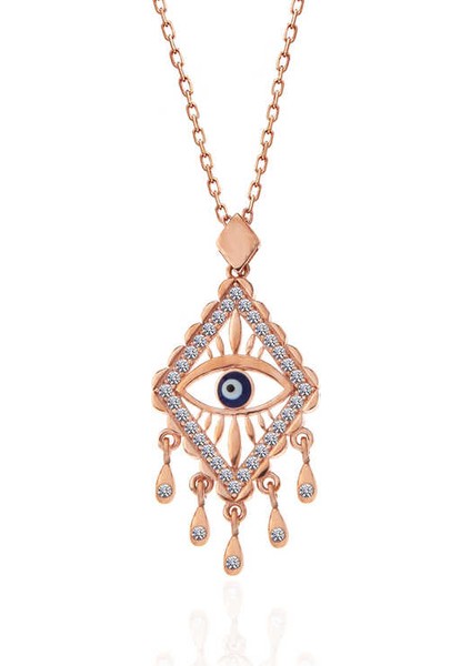 925 Ayar Gümüş Rose Nazarlı Göz Kolye fiyatları